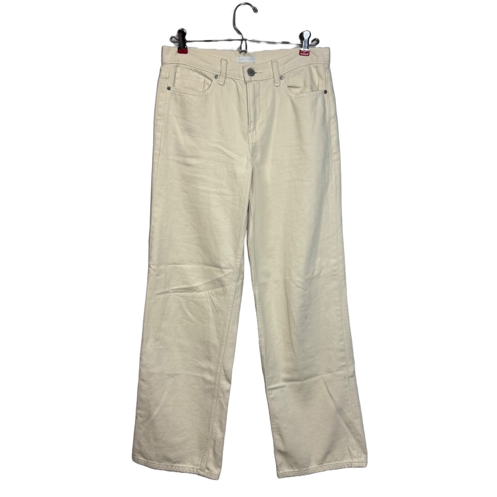 Uniqlo Cream High Rise Wide Straight Jeans sz 4